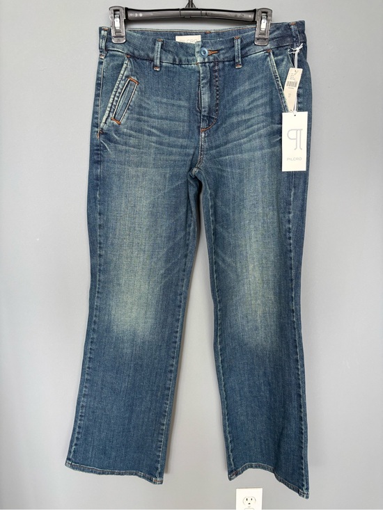 Pilcro Denim - Pilcro Blue Flare-Leg Jeans with Subtle Fade